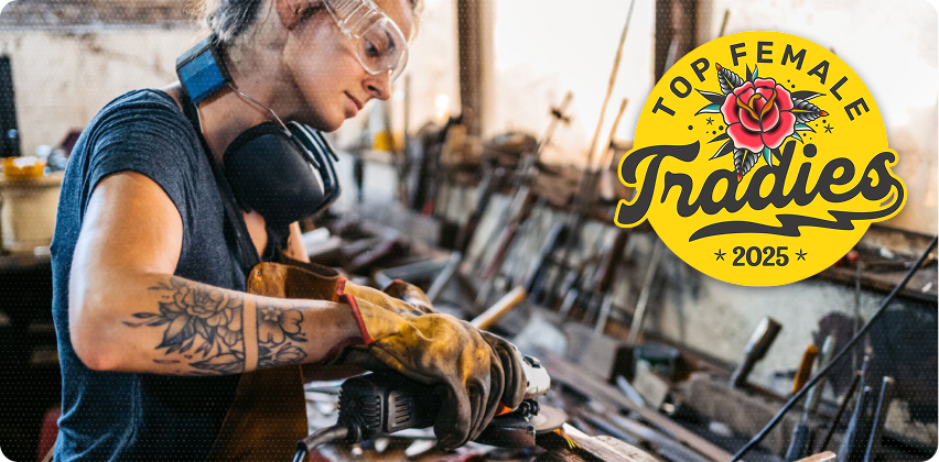 Female mechanic fixing a car